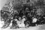 The Loyal Order of Redman, a masonic order at a meeting on Chihuahua Hill. Most of the men are dressed like Indians.