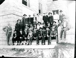 The first group of draftees, unknown origin, in WWI. They got as far as Benson before the war was over. Then they couldn't get back home because there was no transportation.
