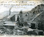 Photograph postcard showing the Gardner Shaft, a Copper Queen Mine, circa 1904, looking north. Sacramento Hill is on the right. Photo by Humphries Photo Company and published in El Paso, Texas. Captioned: Gardiner (sic) Shaft, Sacramento Hill, Bisbee is Distance.