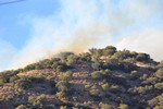 View of the Thirty Moon Fire above High Road, March 20, 2008.