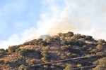 View of the Thirty Moon Fire above High Road, March 20, 2008.