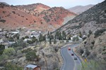 Emergency vehicles responding to the Thirty Moon Fire, March 20, 2008. Note the fire truck going down Highway 80, alongside Quality Hill.