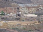 Shattuck Denn reclamation in Lowell. Photo taken April 2006. Heavy equipment and trucks are visible. Wittig Once Upon a Mine collection.