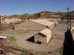 Supply building and fire station in the Junction Mine Yard. Photo taken April 2004. Wittig Once Upon a Mine collection.